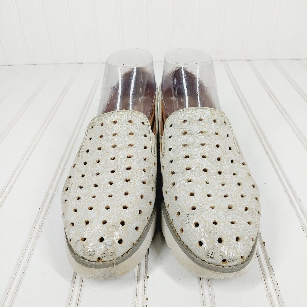 Johnston & Murphy Gray Laser Cut Leather Elastic Gore Loafers Sneakers E966 - Picture 3 of 14